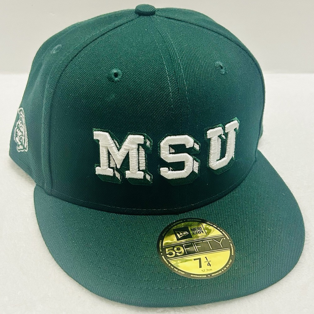 New Era Michigan State Spartans Script 59FIFTY Fitted Hat Cap 7 1/4 Green NCAA
